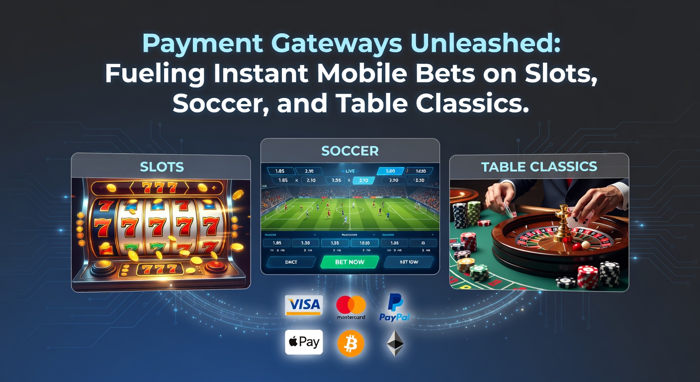 Grafik mit Zahlungs-Icons wie Apple Pay, Crypto und Bank-Apps, die Pfeile zu einem Smartphone mit Slots, Fußball-Wetten und Roulette zeigen